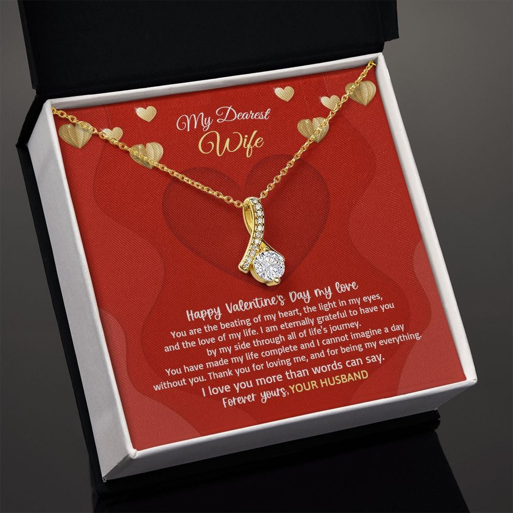 Wife Necklace, I Love You More Than Words Can Say Alluring Beauty Gold Necklace Valentine Gifts For Wife