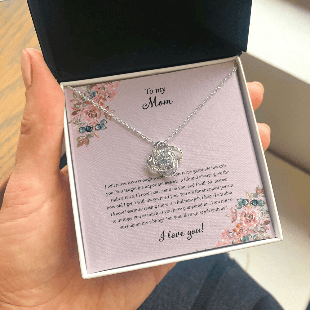 Gift For Mom My Endless Love For You Love Knot Necklace