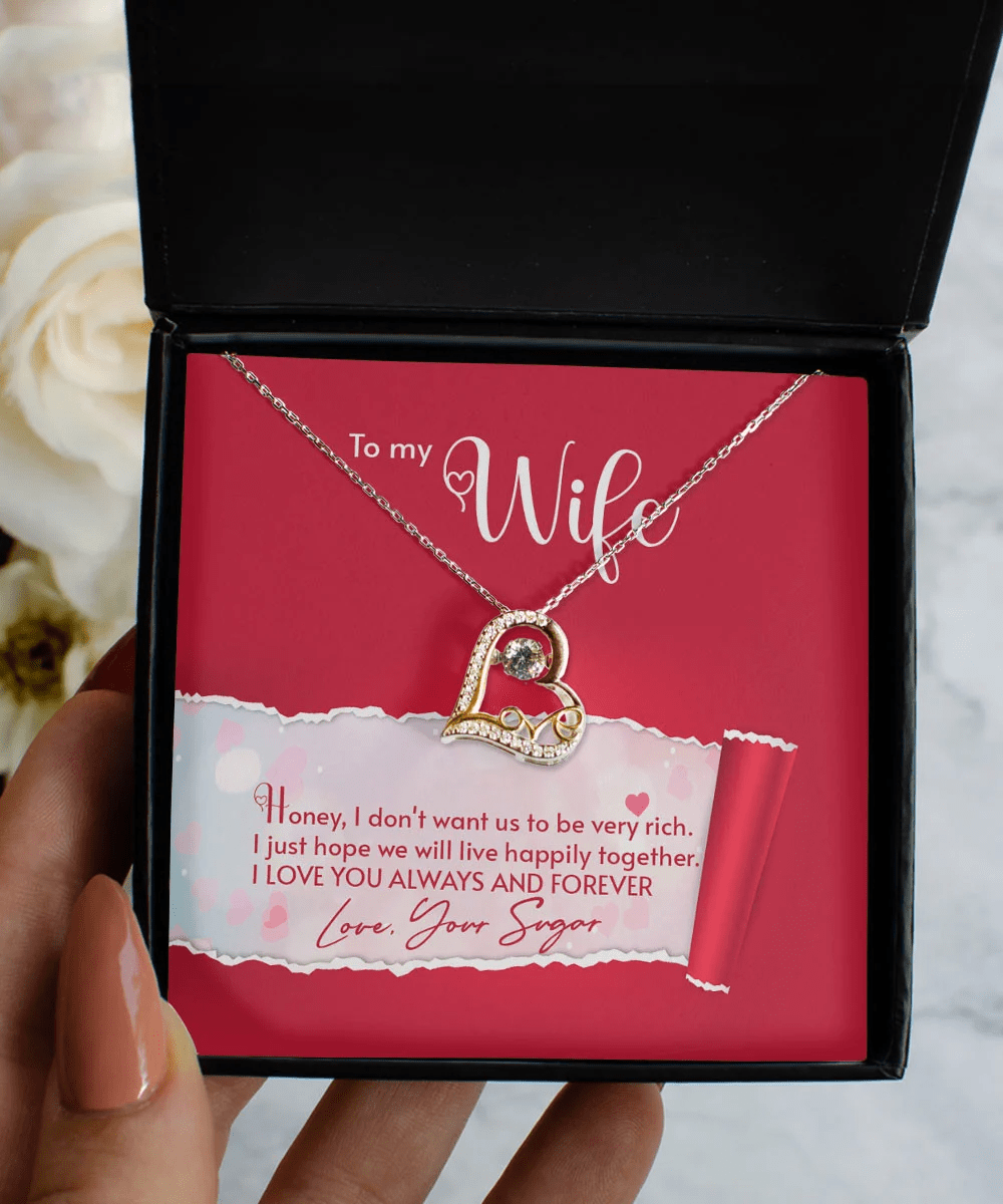 To My Wife I Just Hope We Will Live Happily Together Love Dancing Necklace