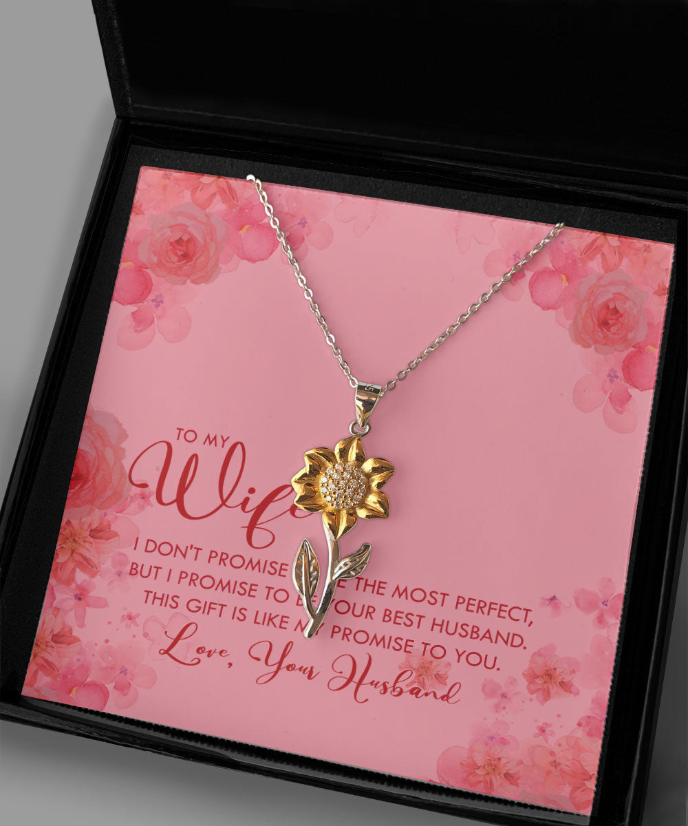 To My Wife This Gift Is Like My Promise To You Sunflower Pendant Necklace