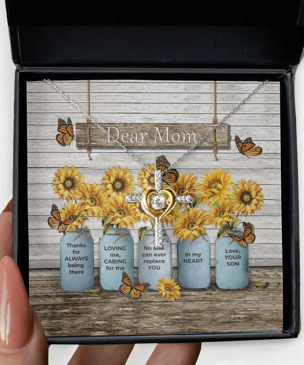 Dear Mom Thanks For Always Being There Cross Dancing Necklace Gift For Mom Toptrendygear