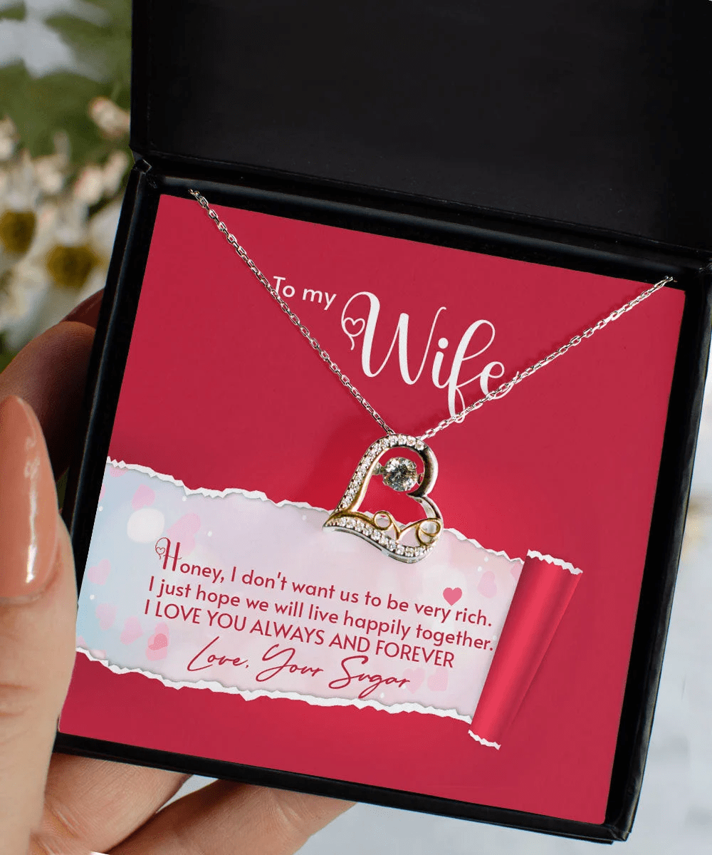 To My Wife I Just Hope We Will Live Happily Together Love Dancing Necklace