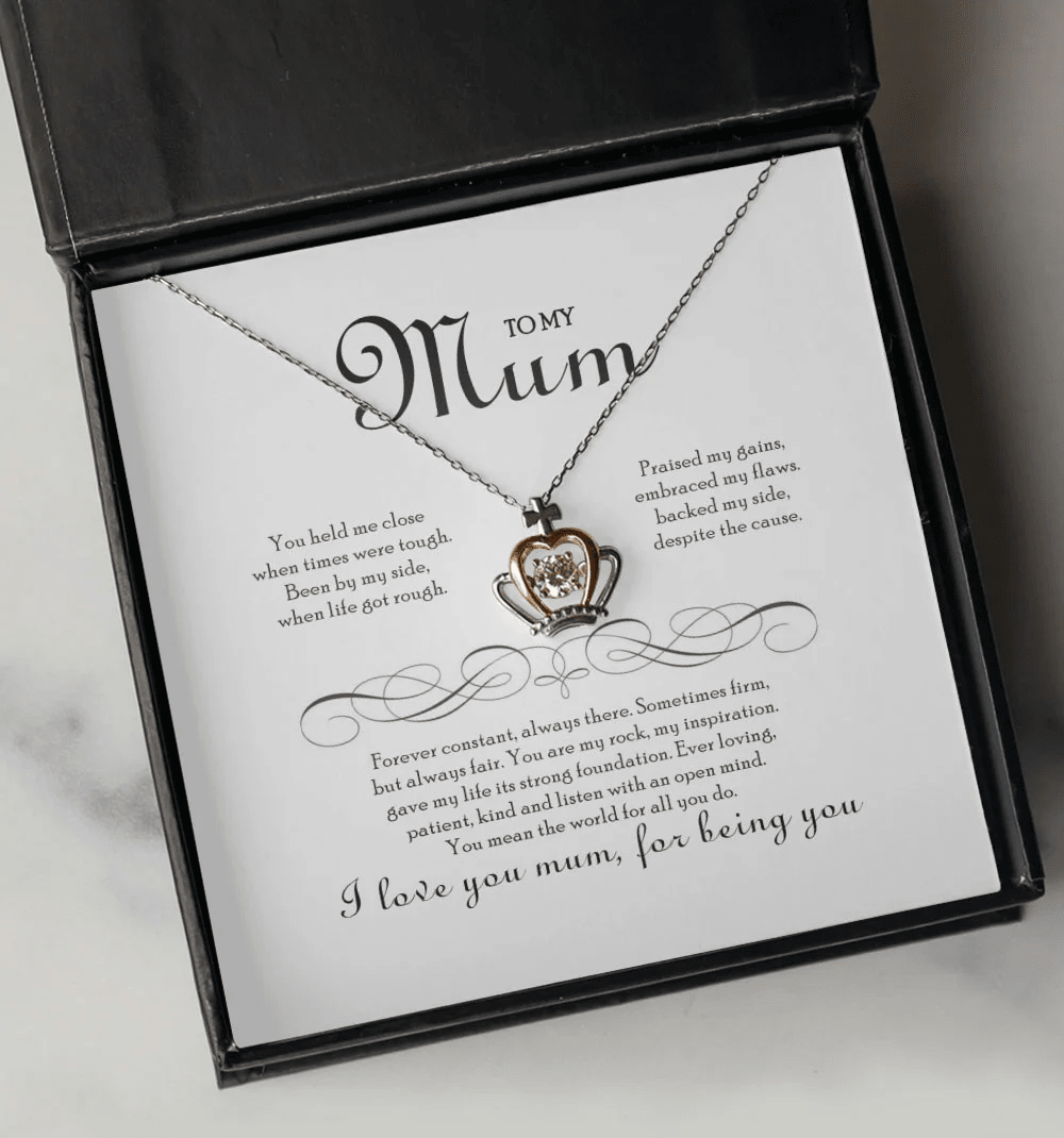 To My Mom I Love You Mum For Being You Crown Necklace Toptrendygear