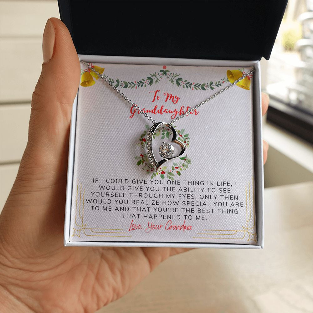 To My Granddaughter Necklace From Grandma You're The Best Thing That Happened To Me Christmas Forever Love Necklace