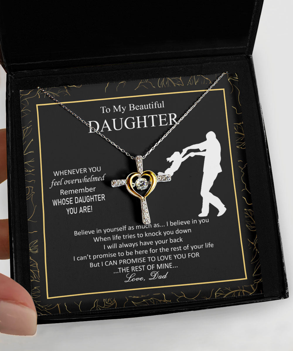 Daughter Jewellry I Will Always Have Your Back Gift For Daughter From Dad Cross Dancing Necklace Toptrendygear