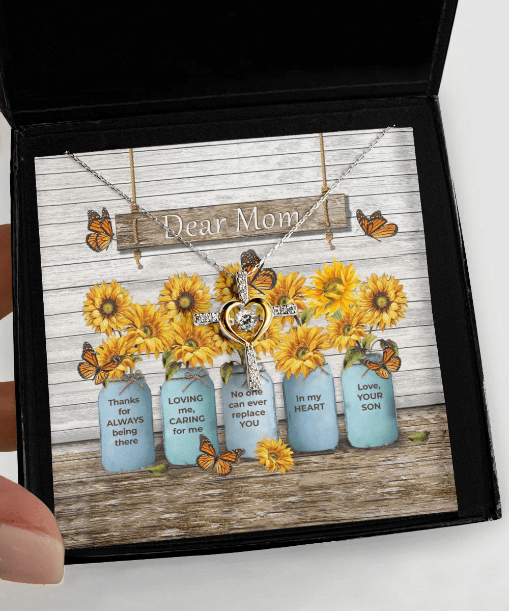 Dear Mom Thanks For Always Being There Cross Dancing Necklace Gift For Mom Toptrendygear
