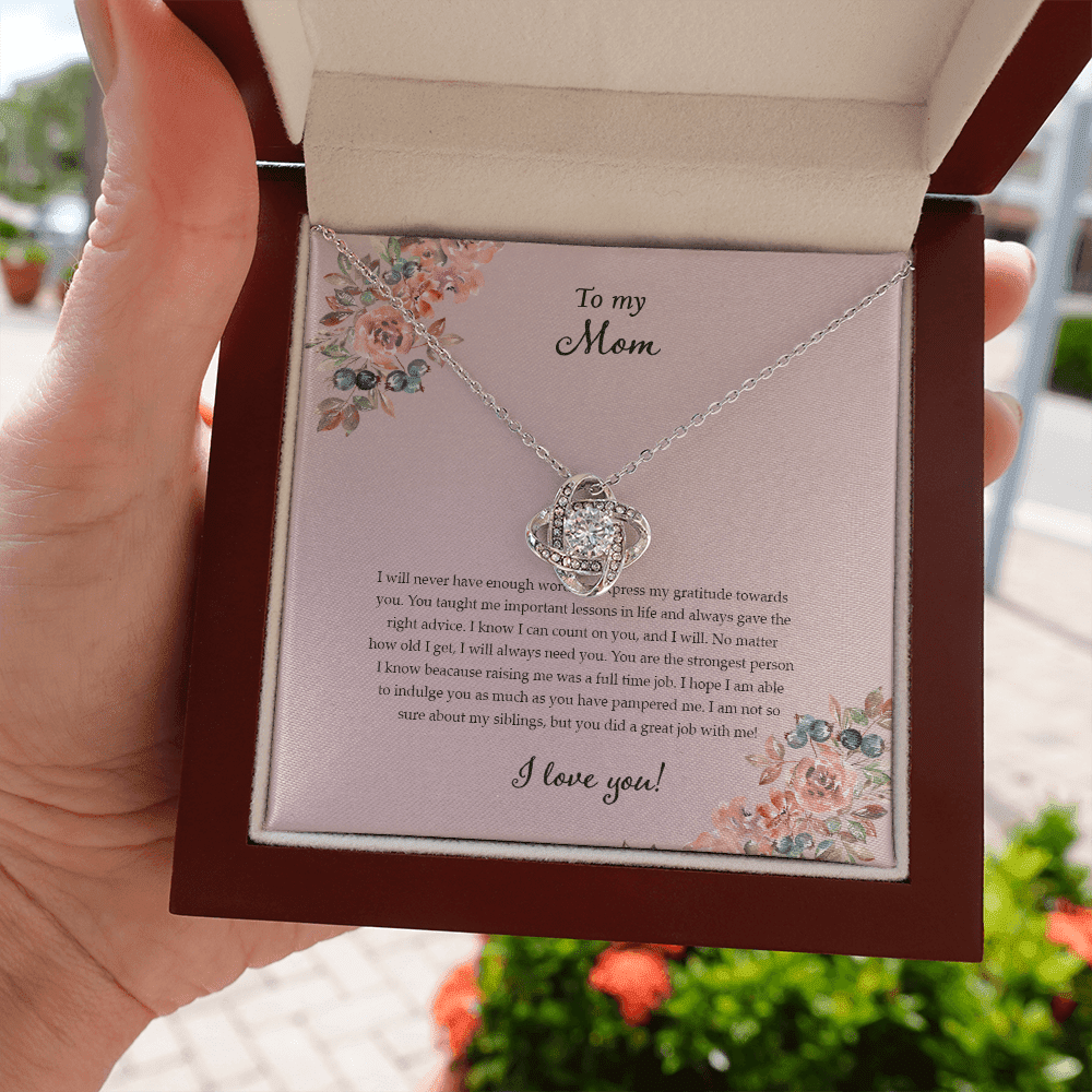 Gift For Mom My Endless Love For You Love Knot Necklace