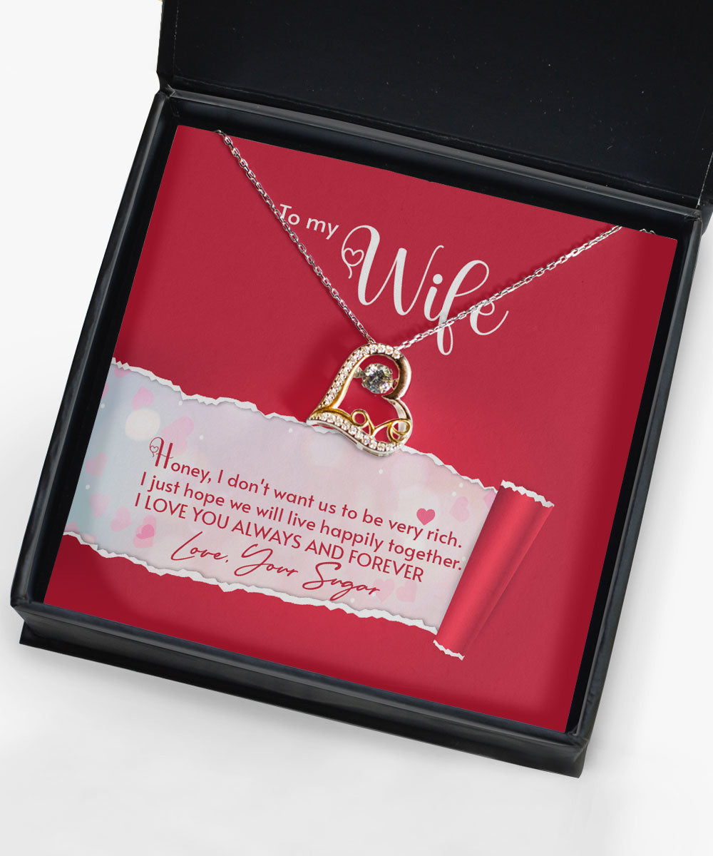To My Wife I Just Hope We Will Live Happily Together Love Dancing Necklace