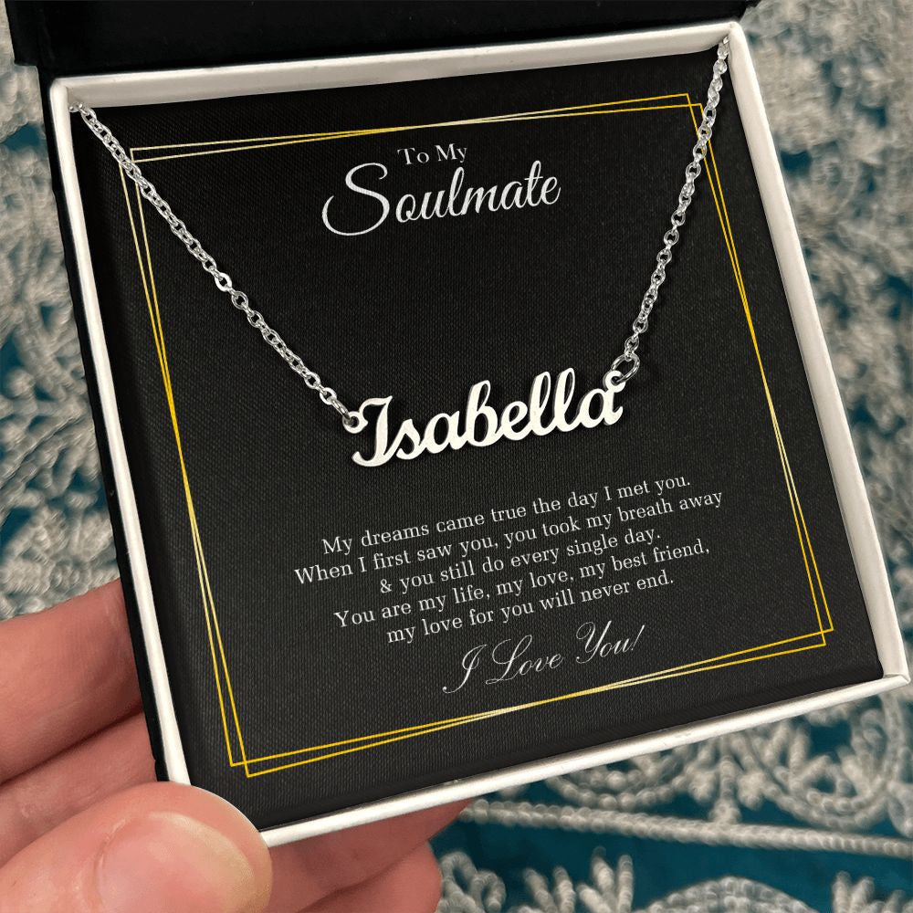 Her Necklace, To My Soulmate Necklace You Are My Life Gift For Her Personalized Name Necklace