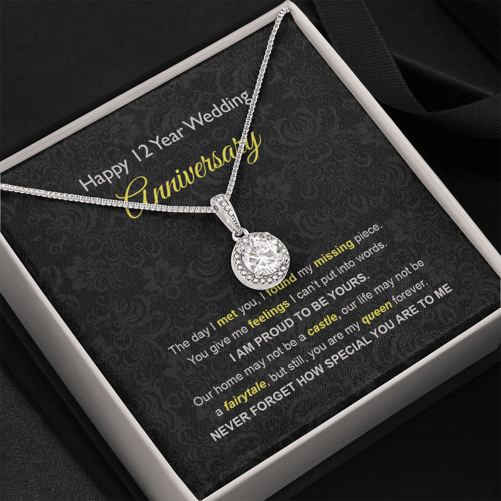 Wife Necklace, 12th Wedding Anniversary Necklace Gift Ideas For Wife Eternal Hope Necklace