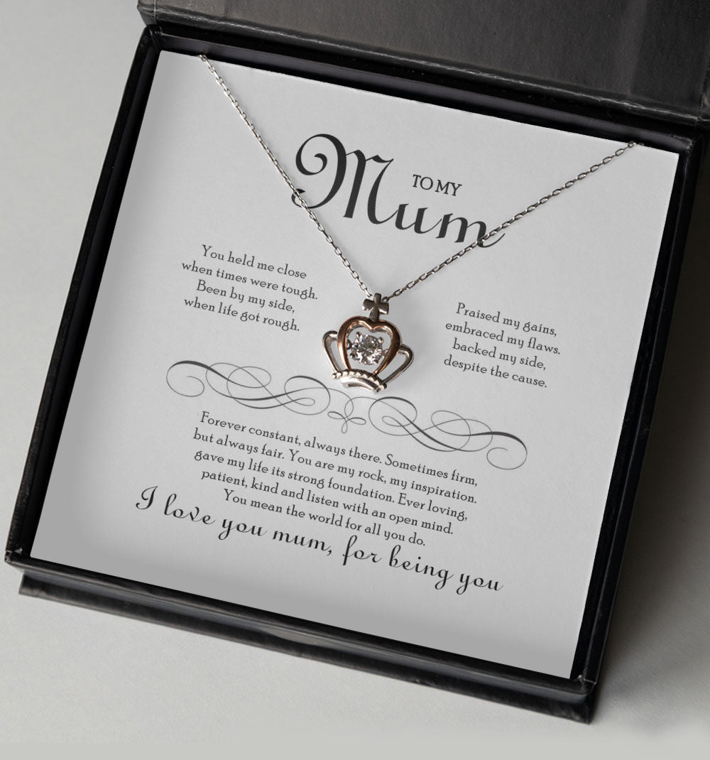 To My Mom I Love You Mum For Being You Crown Necklace Toptrendygear