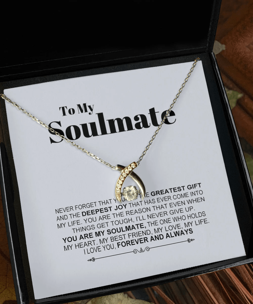 Soulmate Necklace Never Forget That You Are The Greatest Gift Gift For Her Wishbone Dancing Necklace Toptrendygear