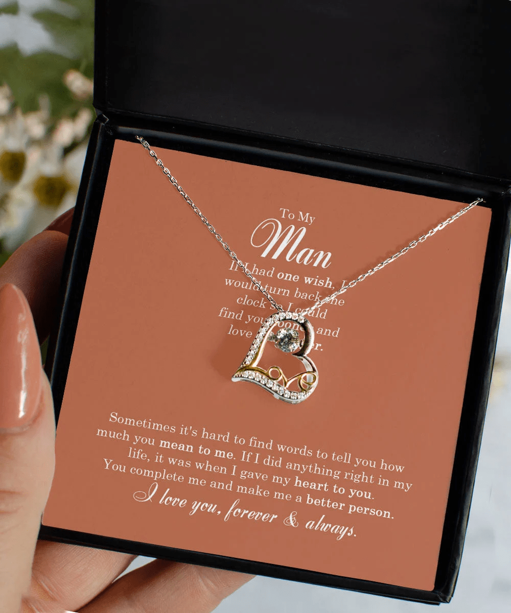 To My Man If I Had One Wish I Would Love Dancing Necklace
