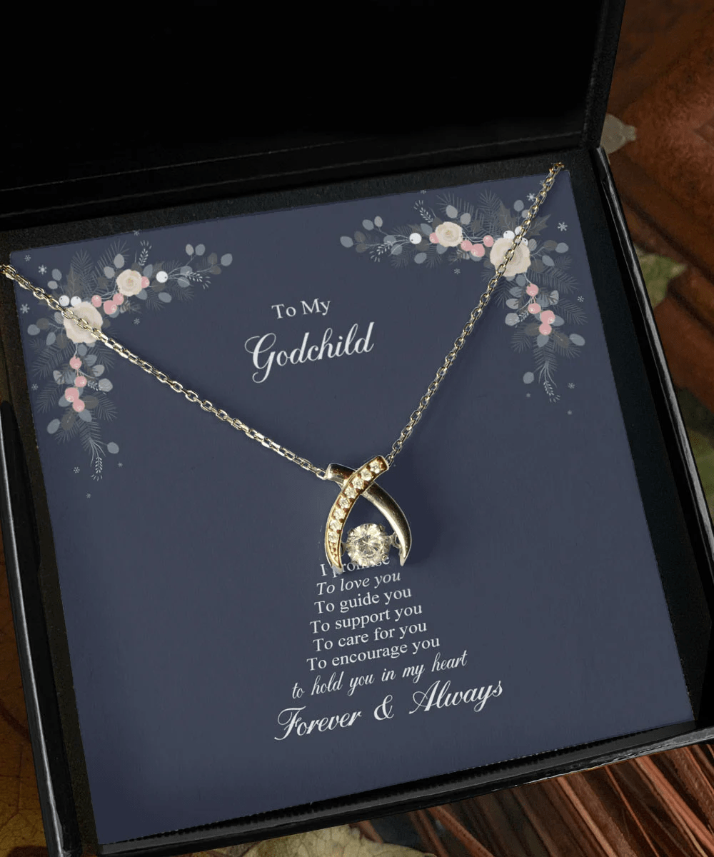 Mother Daughter Necklace I Promise To Encourage You Gift For Daughter Wishbone Dancing Necklace Toptrendygear
