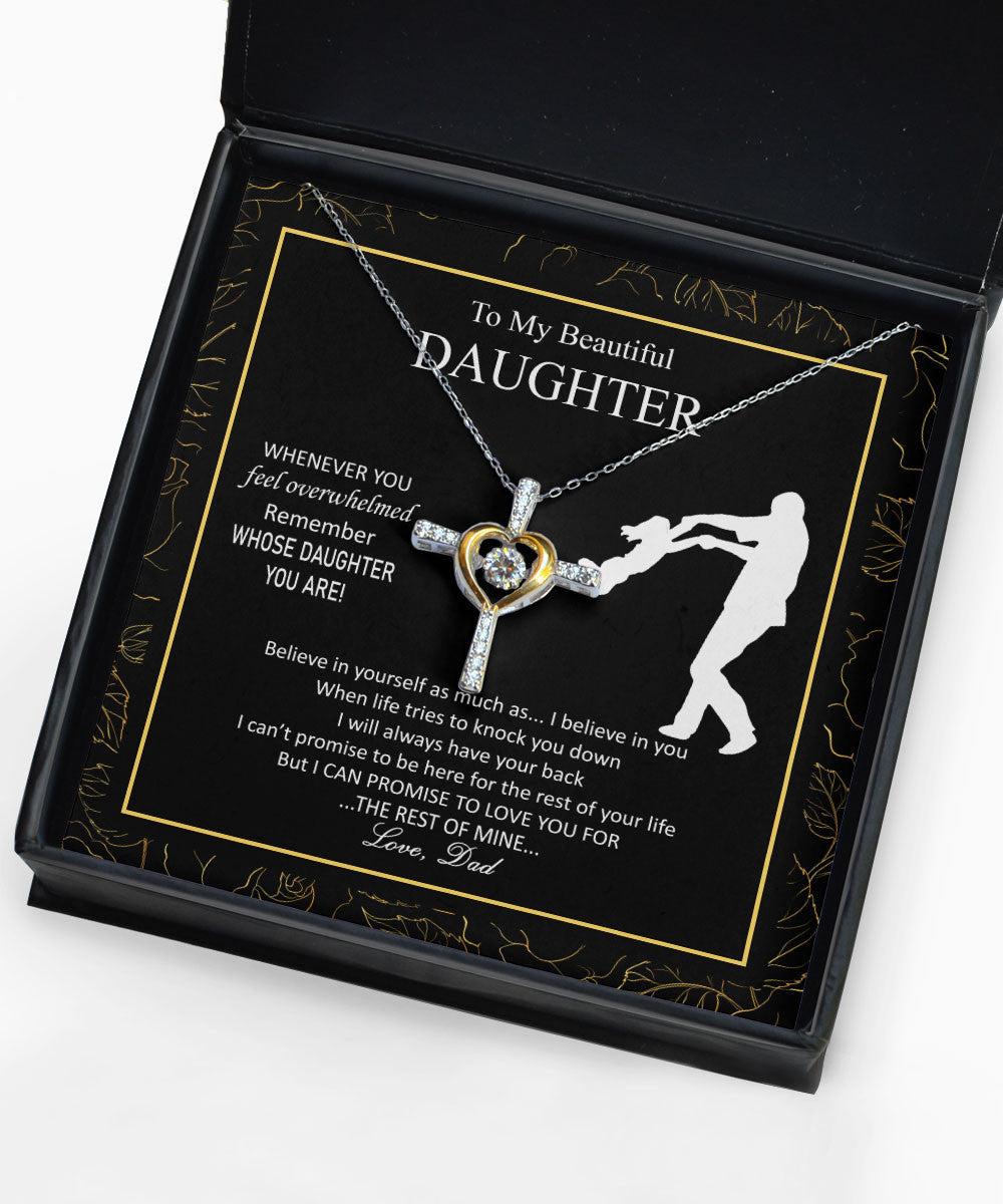 Daughter Jewellry I Will Always Have Your Back Gift For Daughter From Dad Cross Dancing Necklace Toptrendygear