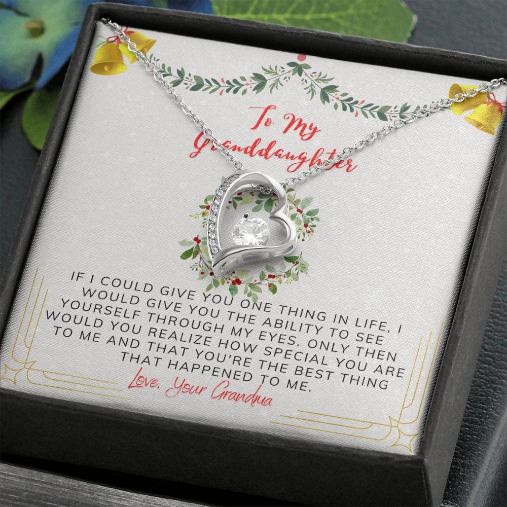 To My Granddaughter Necklace From Grandma You're The Best Thing That Happened To Me Christmas Forever Love Necklace