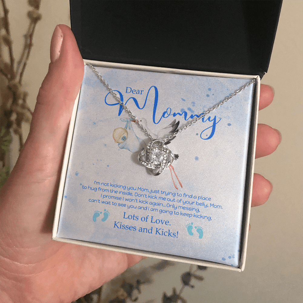 Dear Mommy Kisses And Kicks Love Knot Necklace Gift For Mom Toptrendygear