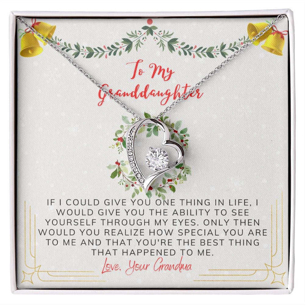 To My Granddaughter Necklace From Grandma You're The Best Thing That Happened To Me Christmas Forever Love Necklace