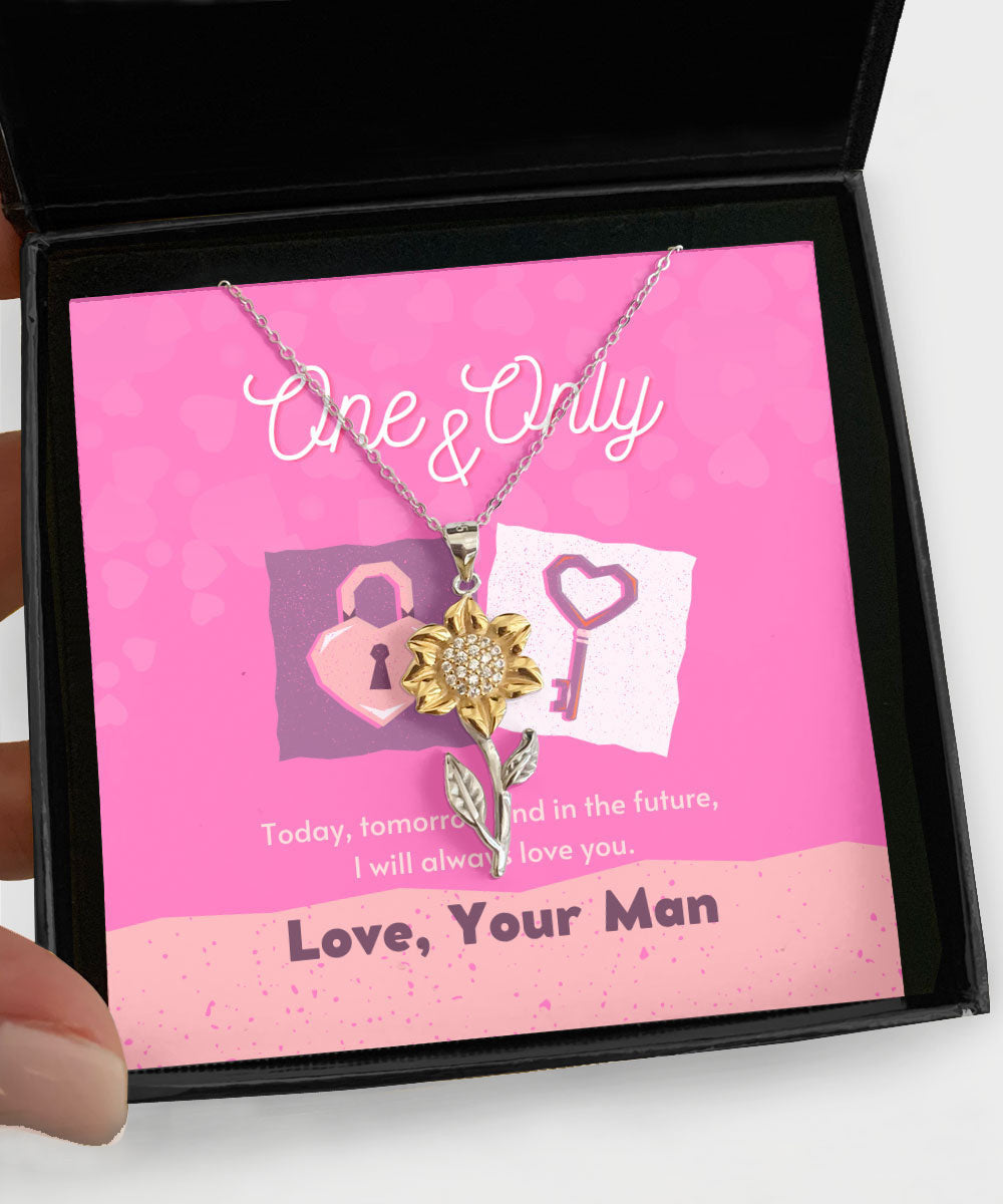 To One And Only Today Or Tomorrow I Will Always Love You Sunflower Pendant Necklace