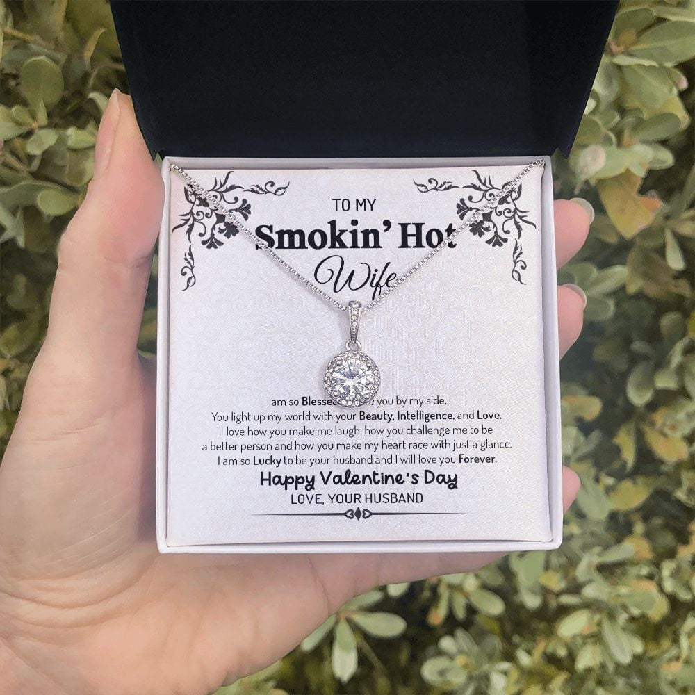 Wife Necklace, To My Smoking Hot Wife You Light Of My World Love Messages Eternal Hope Necklace To My Wife