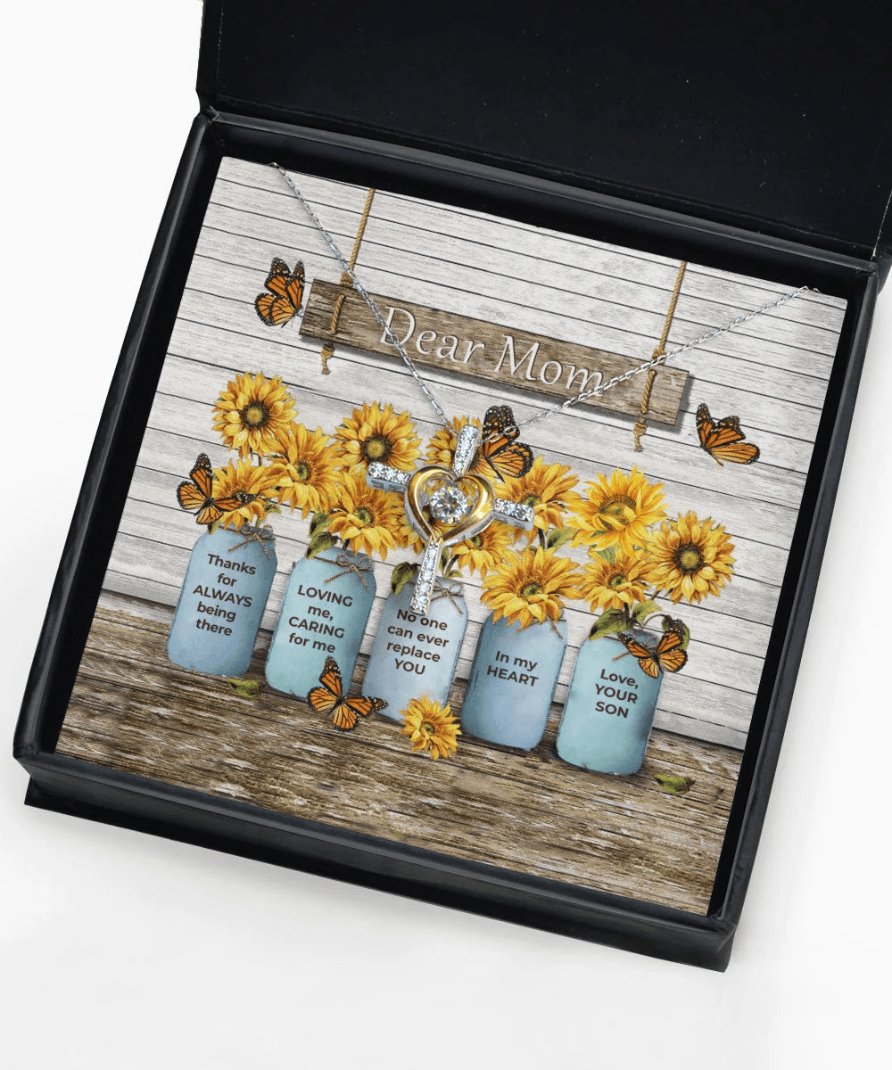 Dear Mom Thanks For Always Being There Cross Dancing Necklace Gift For Mom Toptrendygear