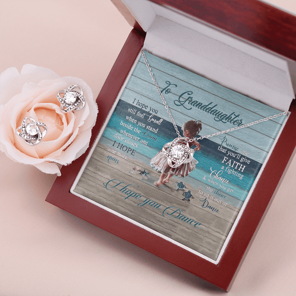 Granddaughter Necklace I Hope You Dance Gift For Granddaughter Love Knot With Free Earrings