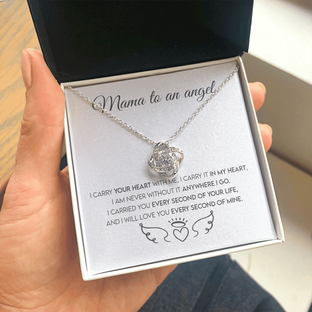 Mama To An Angel, Miscarriage Keepsake, Angel Baby, Pregnancy Loss, Bereavement Gift Love Knot Necklace