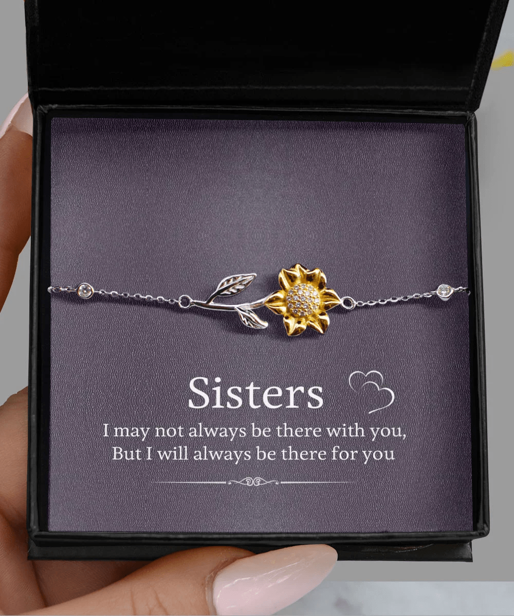Sister Necklace I'll Always Be There For You Best Gift For Sister Sunflower Bracelet Toptrendygear