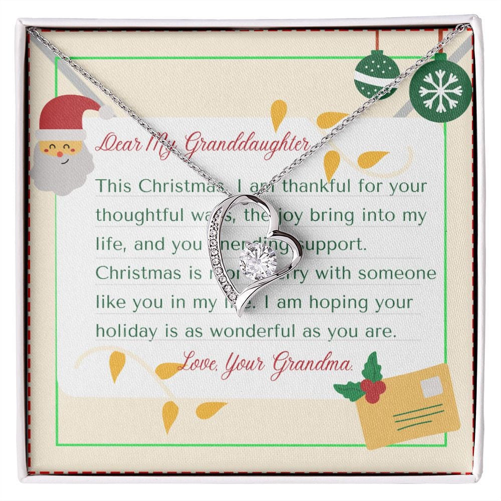 To My Granddaughter From Nana Hope Your Holiday Is As Wonderful As You Are Christmas Forever Love Necklace