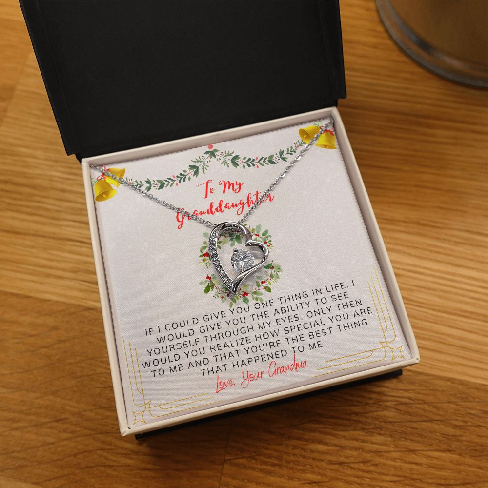 To My Granddaughter Necklace From Grandma You're The Best Thing That Happened To Me Christmas Forever Love Necklace