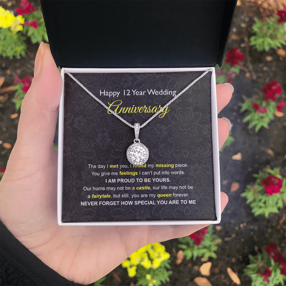 Wife Necklace, 12th Wedding Anniversary Necklace Gift Ideas For Wife Eternal Hope Necklace