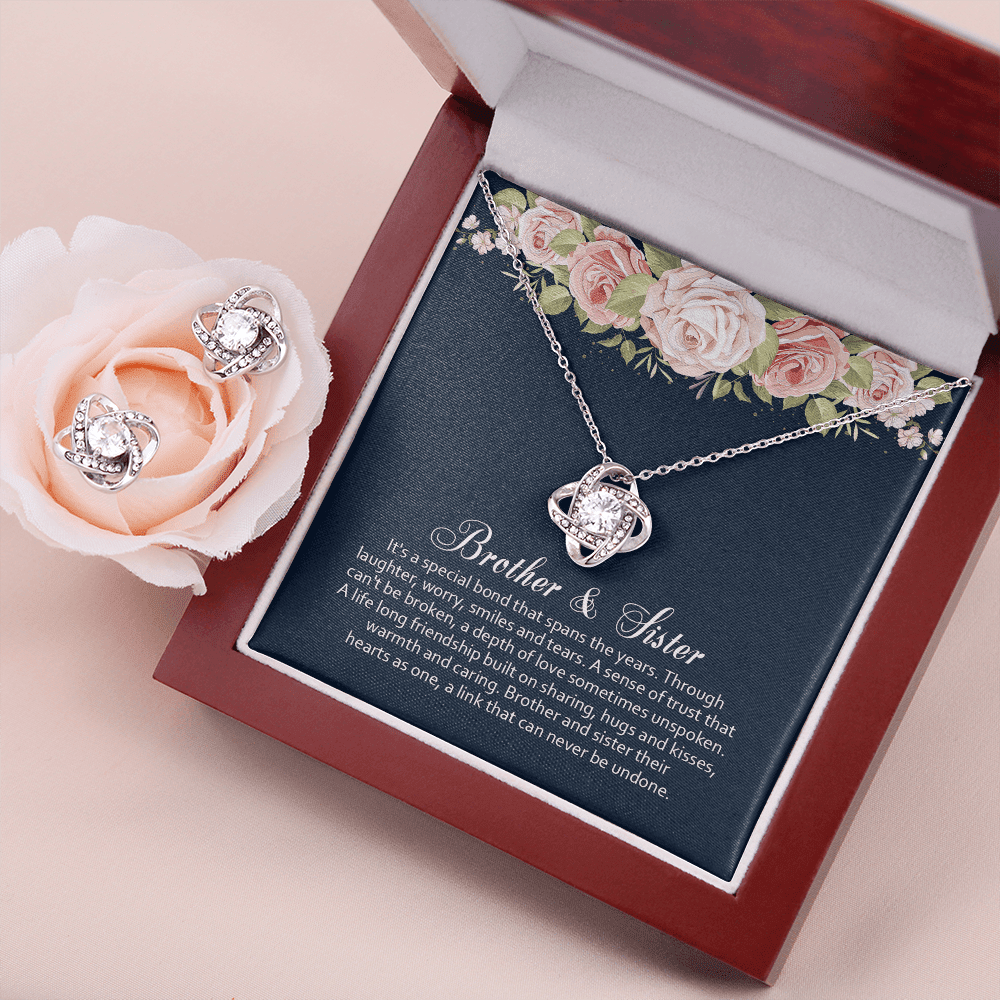 Brother Gift For Sister It's A Special Bond Love Knot With Free Earrings
