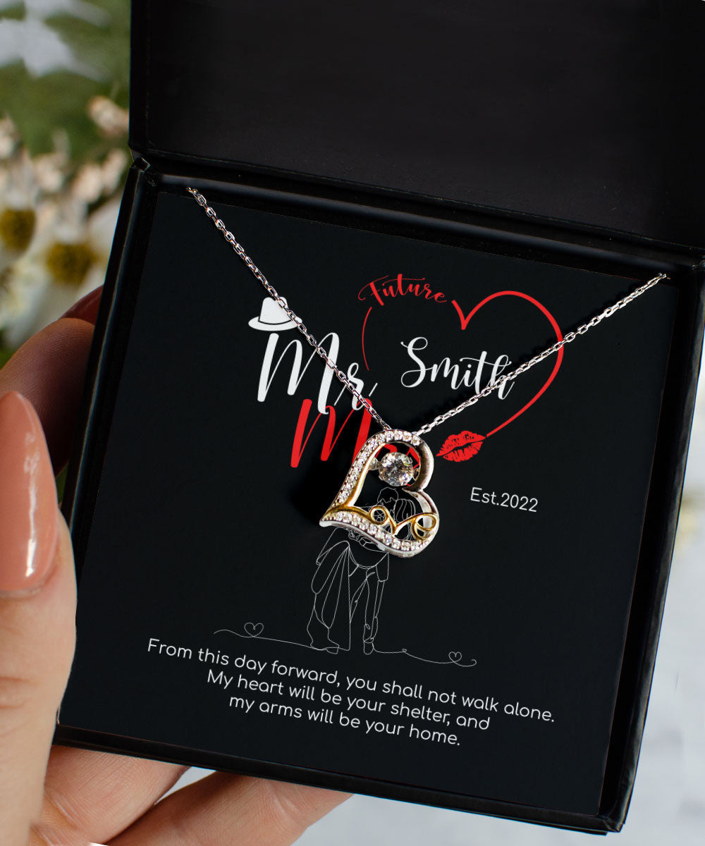Mr. & Mrs. Custom Name And Date Love Dancing Necklace Anniversary Presents By Year Toptrendygear