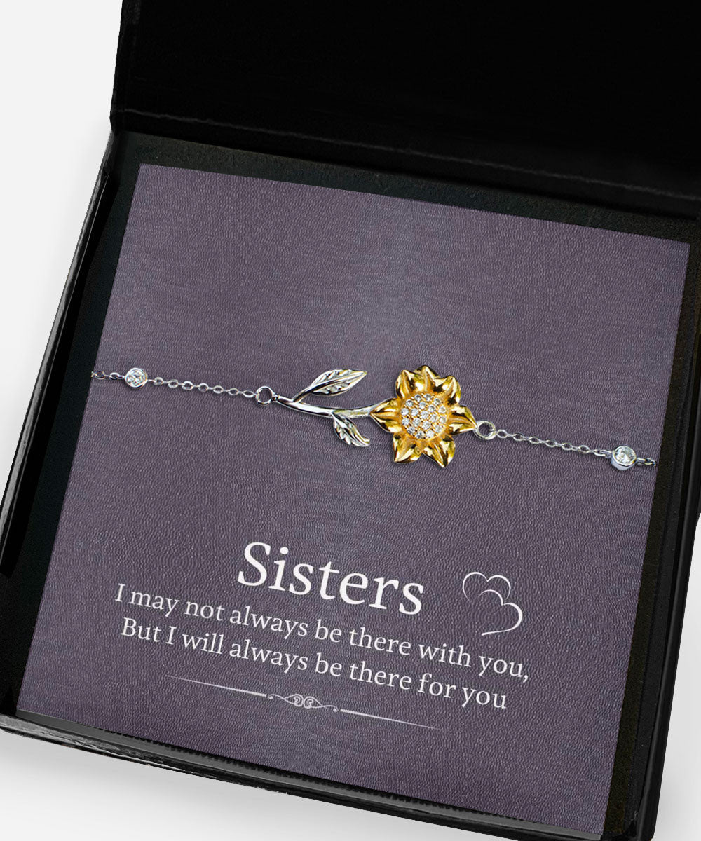 Sister Necklace I'll Always Be There For You Best Gift For Sister Sunflower Bracelet Toptrendygear