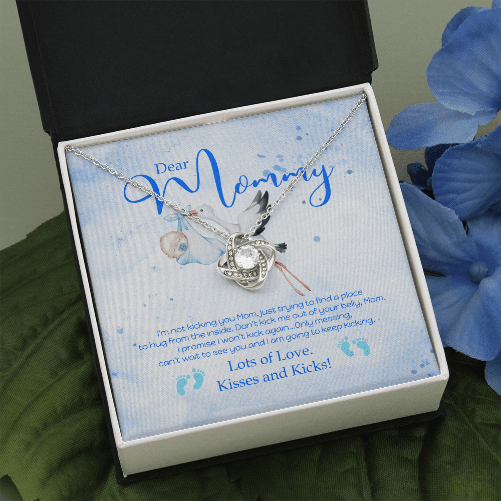 Dear Mommy Kisses And Kicks Love Knot Necklace Gift For Mom Toptrendygear
