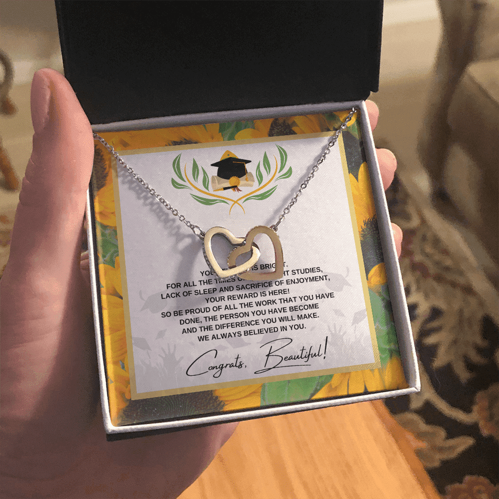 So Be Proud Of All The Work That You Have Interlocking Heart Necklace Graduation Gifts For Her Toptrendygear