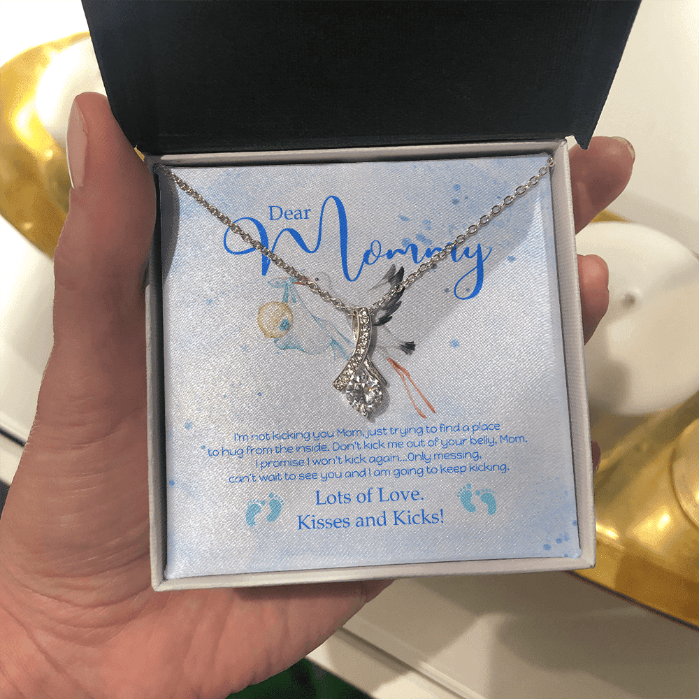 Dear Mommy Kisses And Kicks Alluring Beauty Necklace Gift For Mom Toptrendygear