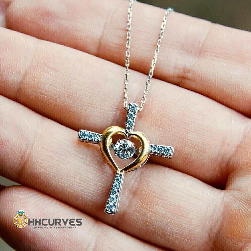 Daughter Jewellry How Can I Express What I Feel In My Heart Gift For Daughter From Dad Cross Dancing Necklace Toptrendygear
