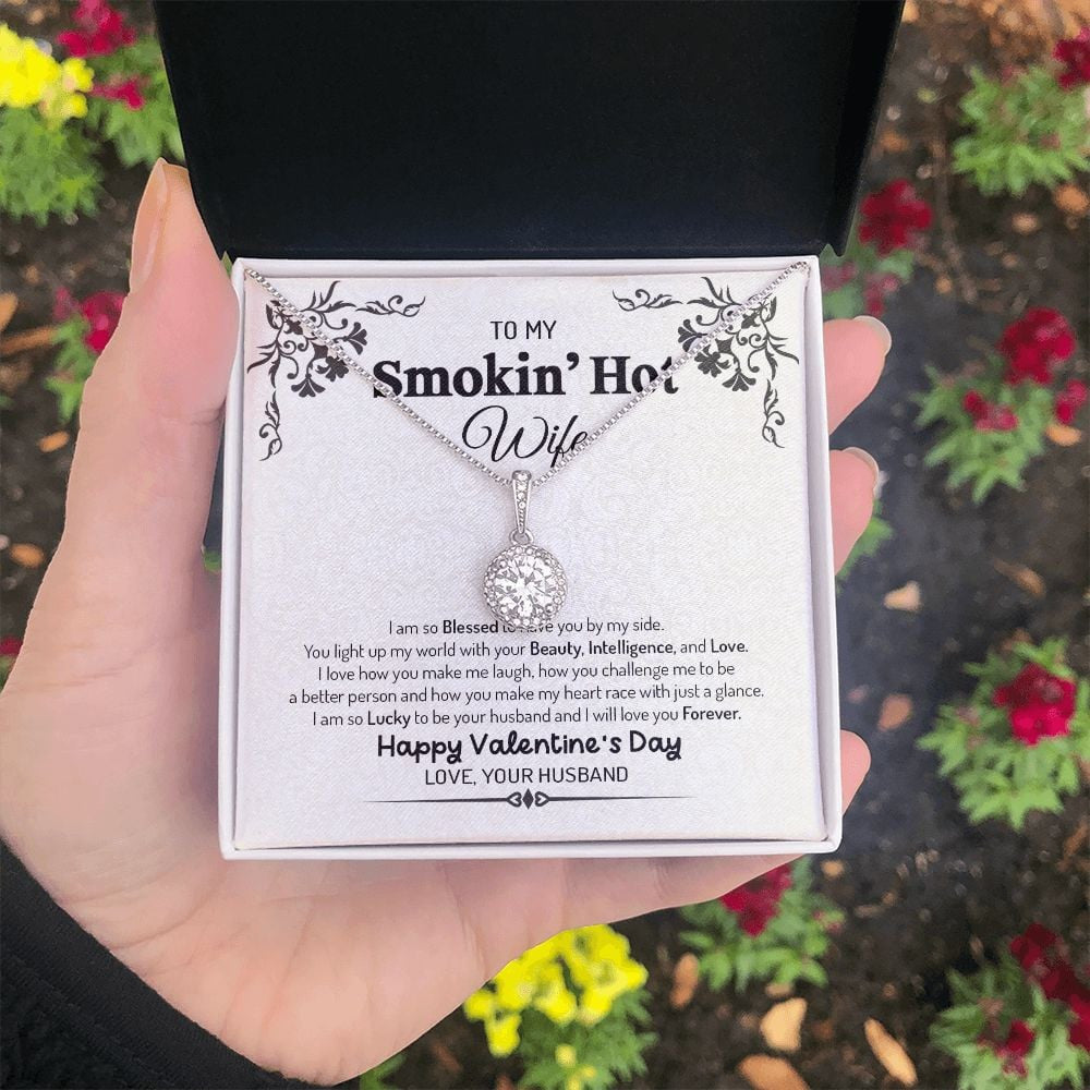 Wife Necklace, To My Smoking Hot Wife You Light Of My World Love Messages Eternal Hope Necklace To My Wife