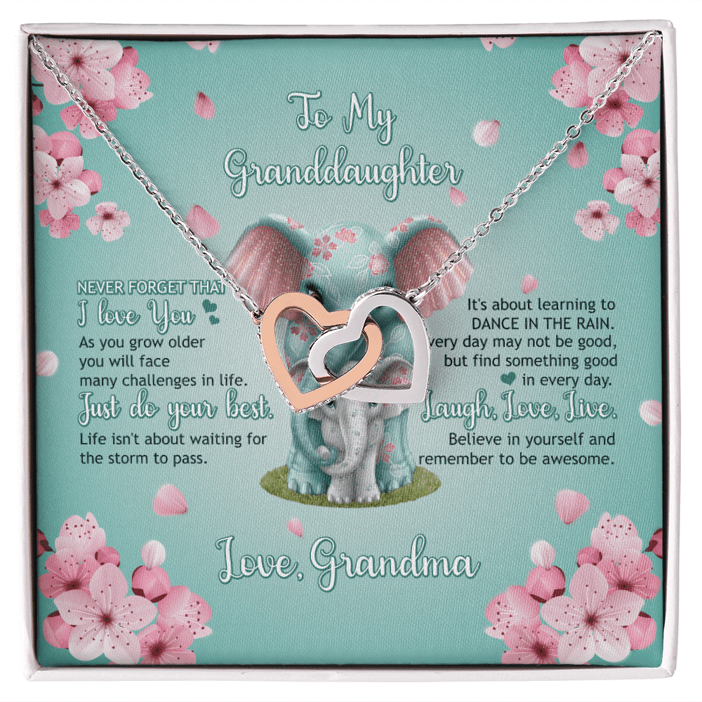 Granddaughter Necklace Never Forget That I Love You Granddaughter Necklace From Grandma Interlocking Hearts Gold Necklace Toptrendygear