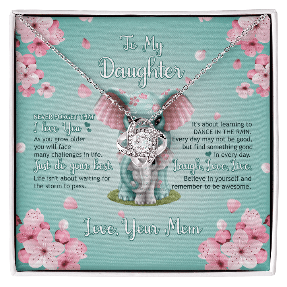 Mother Daughter Necklace Never Forget That I Love You Gift For Daughter From Mom Love Knot Gold Necklace