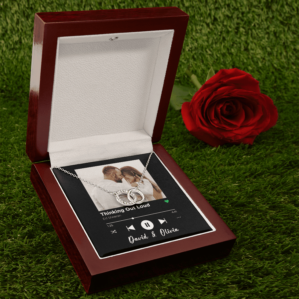 Thinking Out Loud Custom Spotify Code With Couple Photo and Song Card Perfect Pair Necklace Anniversary Gifts For Her Toptrendygear