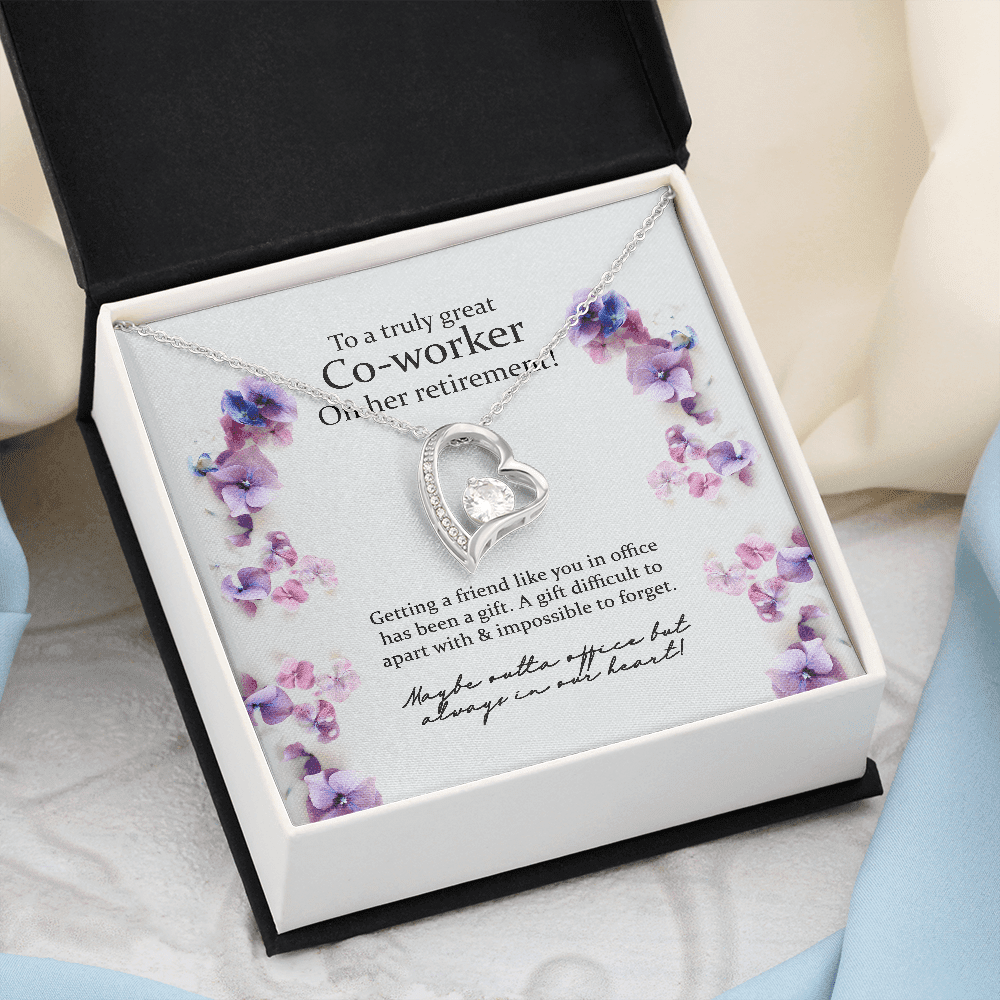 Gift For Co Worker On Her Retirement Blue Flower Forever Love Necklace