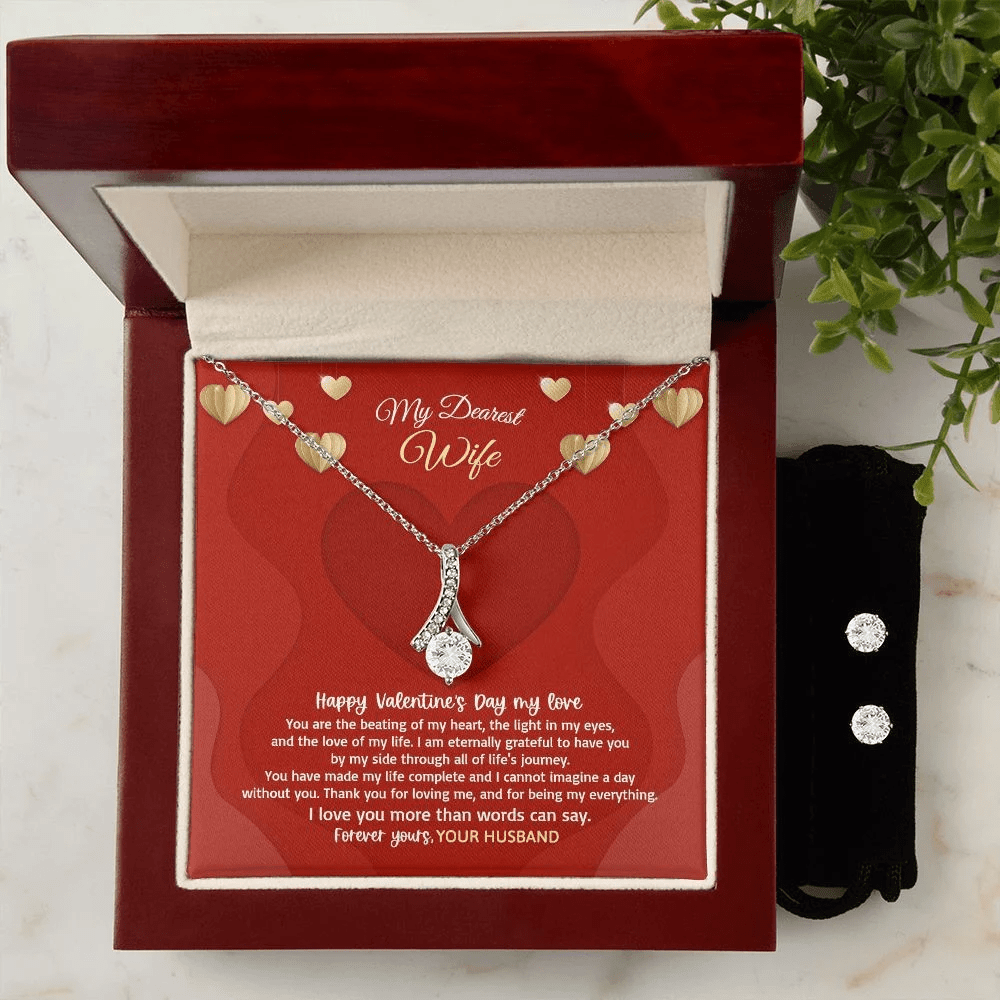 Wife Necklace, I Love You More Than Words Can Say Alluring Beauty Necklace Set Valentine Gifts For Wife