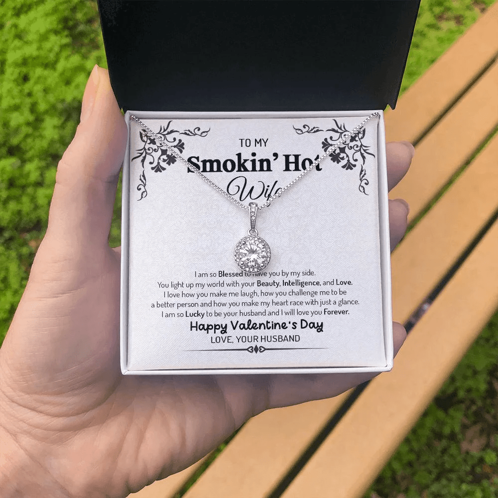Wife Necklace, To My Smoking Hot Wife You Light Of My World Love Messages Eternal Hope Necklace To My Wife