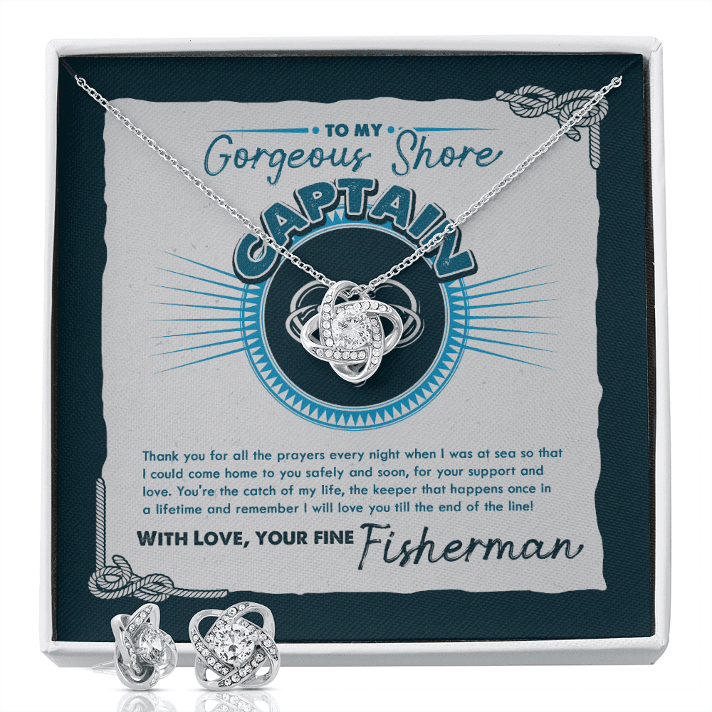 From Fisherman I Will Love You Till The End Of The Line Love Knot With Free Earrings