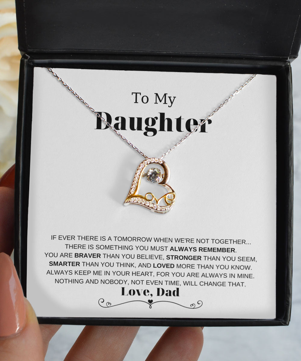 Daughter Necklace Always Keep Me In Your Heart Gift For Daughter From Dad Love Dancing Necklace Toptrendygear