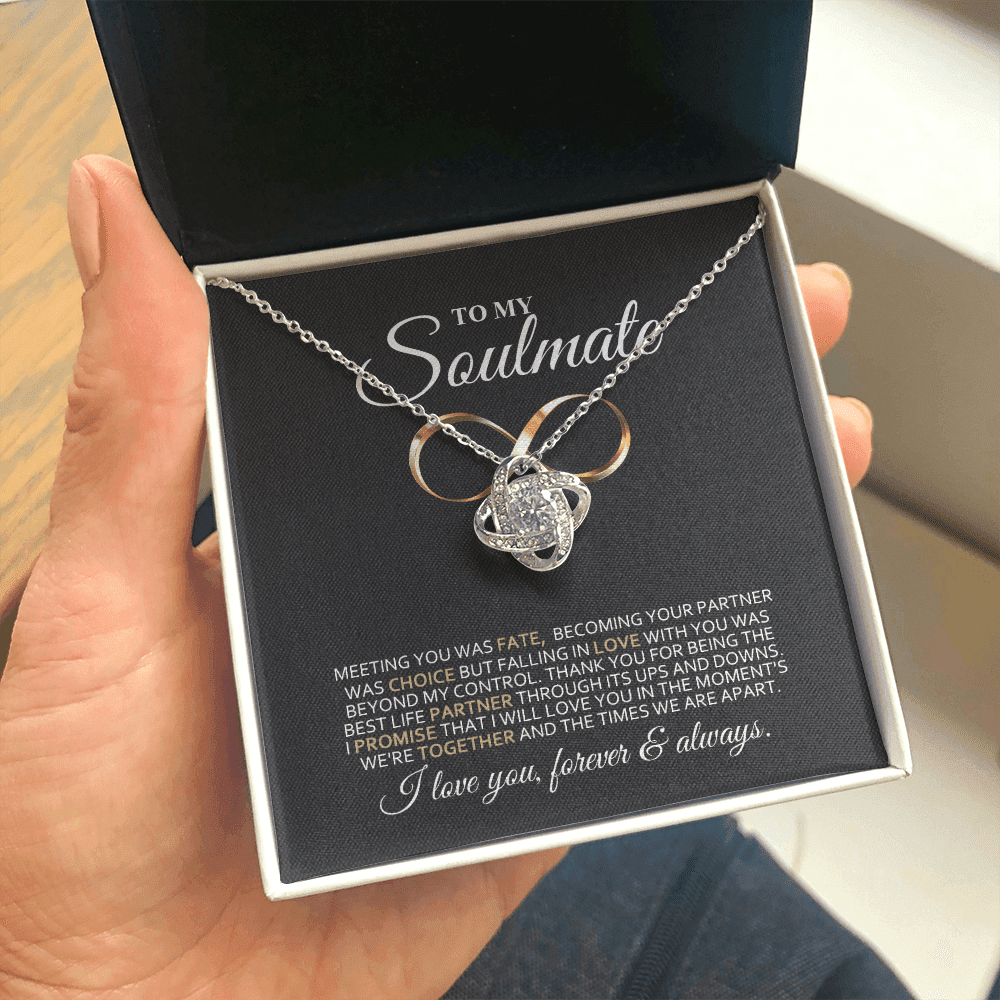 To My Soulmate My Choice Love You Forever & Always Boyfriend Necklace Love Knot Necklace