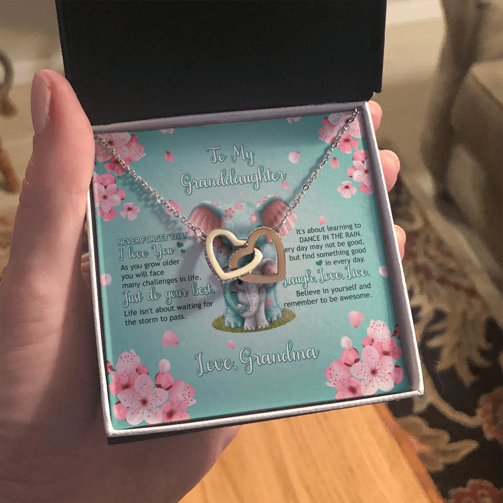 Granddaughter Necklace Never Forget That I Love You Granddaughter Necklace From Grandma Interlocking Hearts Gold Necklace Toptrendygear