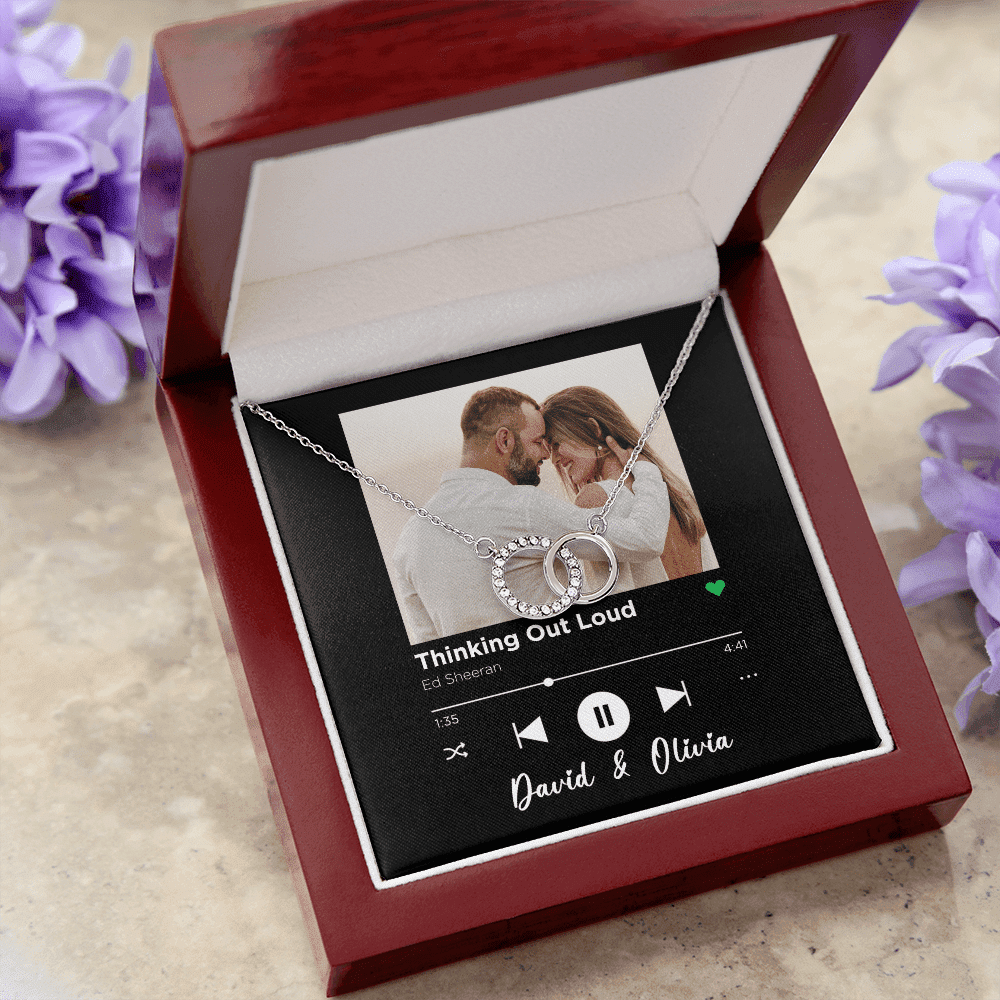 Thinking Out Loud Custom Spotify Code With Couple Photo and Song Card Perfect Pair Necklace Anniversary Gifts For Her Toptrendygear